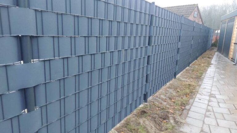 dubbelstaafmat hekwerk met privacystrips