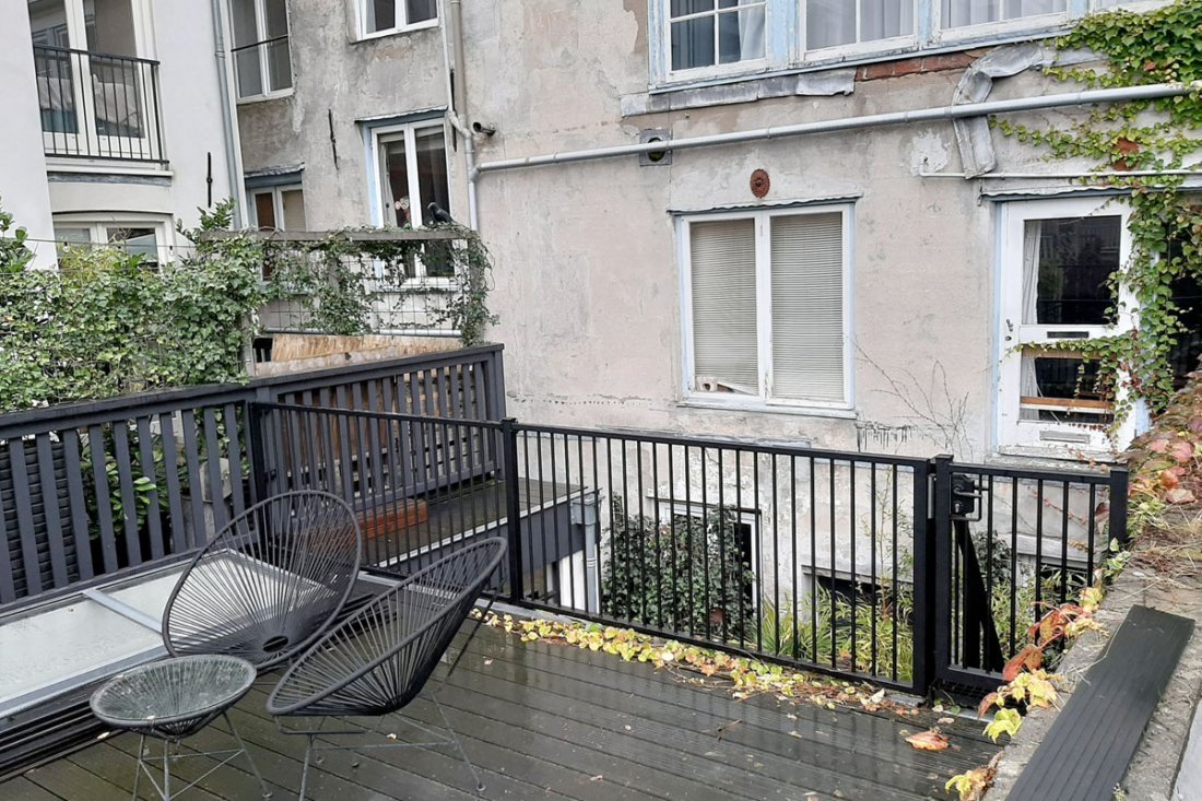 Stalen balustrade met ronde buisprofielen